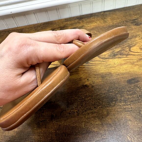 FitFlop Size 9 Flip Flop Sandals Thong Light Tan Leather 371-017 Comfort Summer - Picture 8 of 14